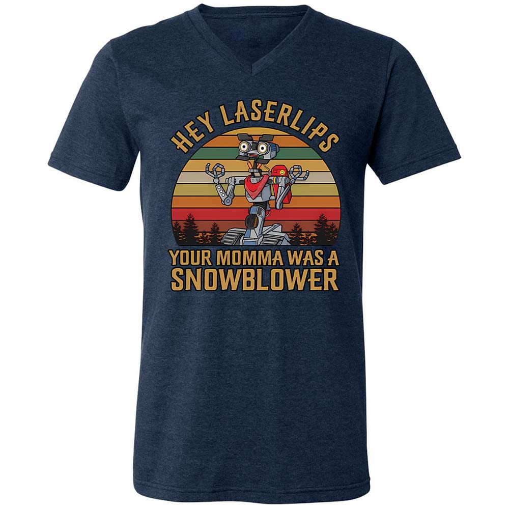 Unisex V-Neck T-Shirt - CG9RRLDU - Heather Navy - 3