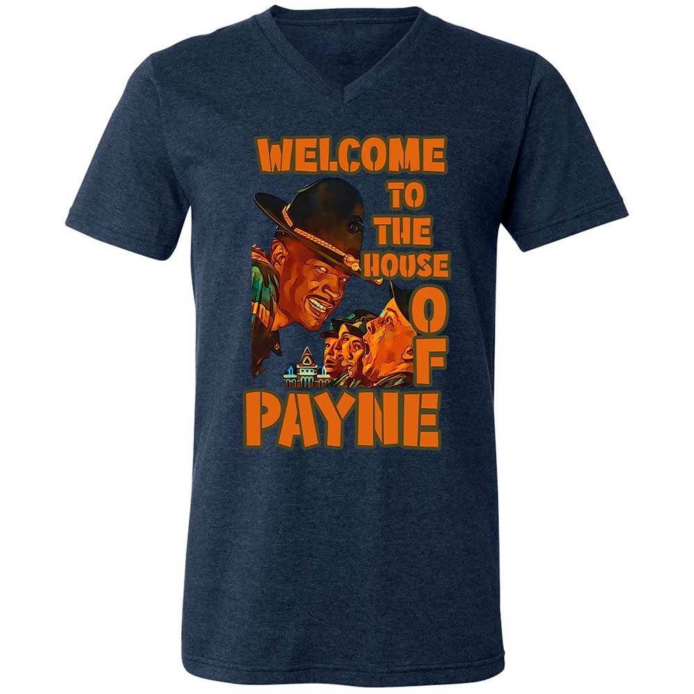 Unisex V-Neck T-Shirt - LNMYTHTS - Heather Navy - 3