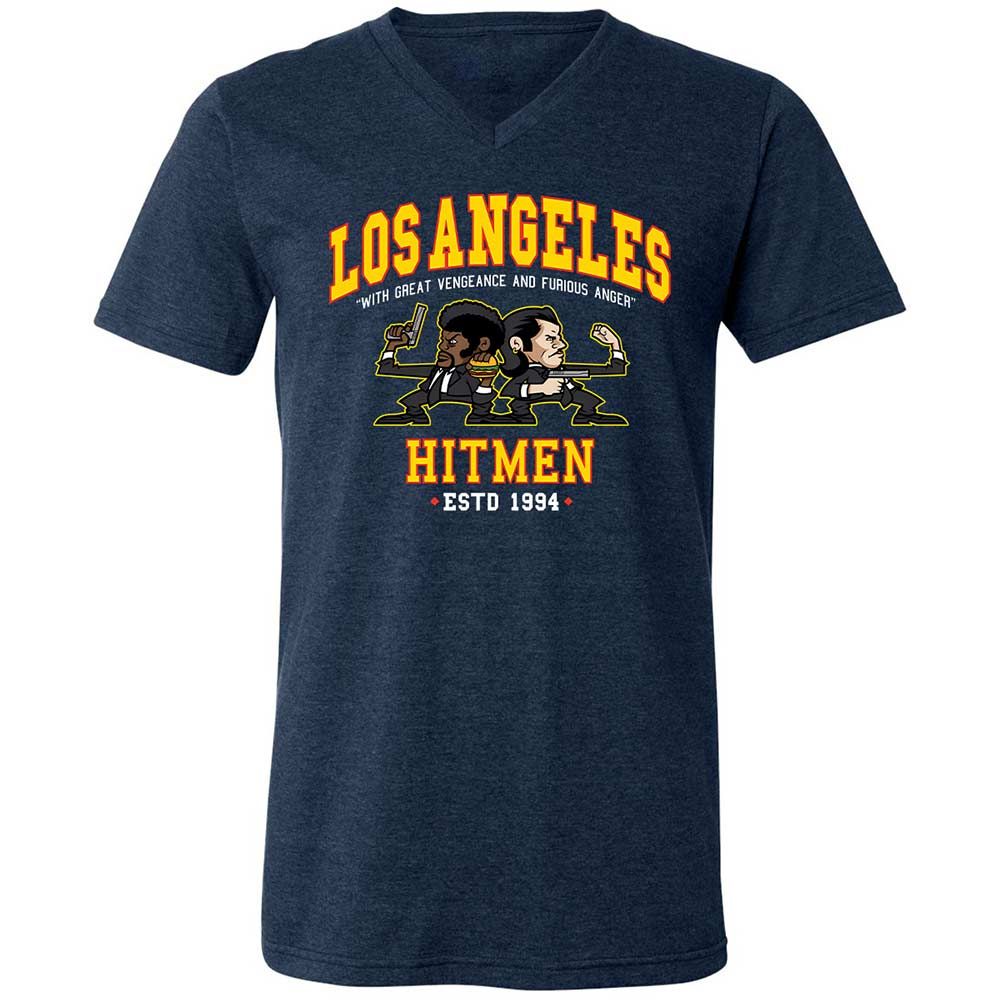 Unisex V-Neck T-Shirt - PL6QXWZZ - Heather Navy - 3