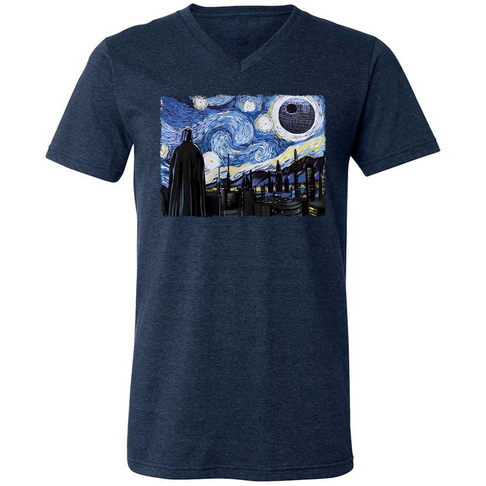Unisex V-Neck T-Shirt - 9X8DBMHX - Heather Navy - 3