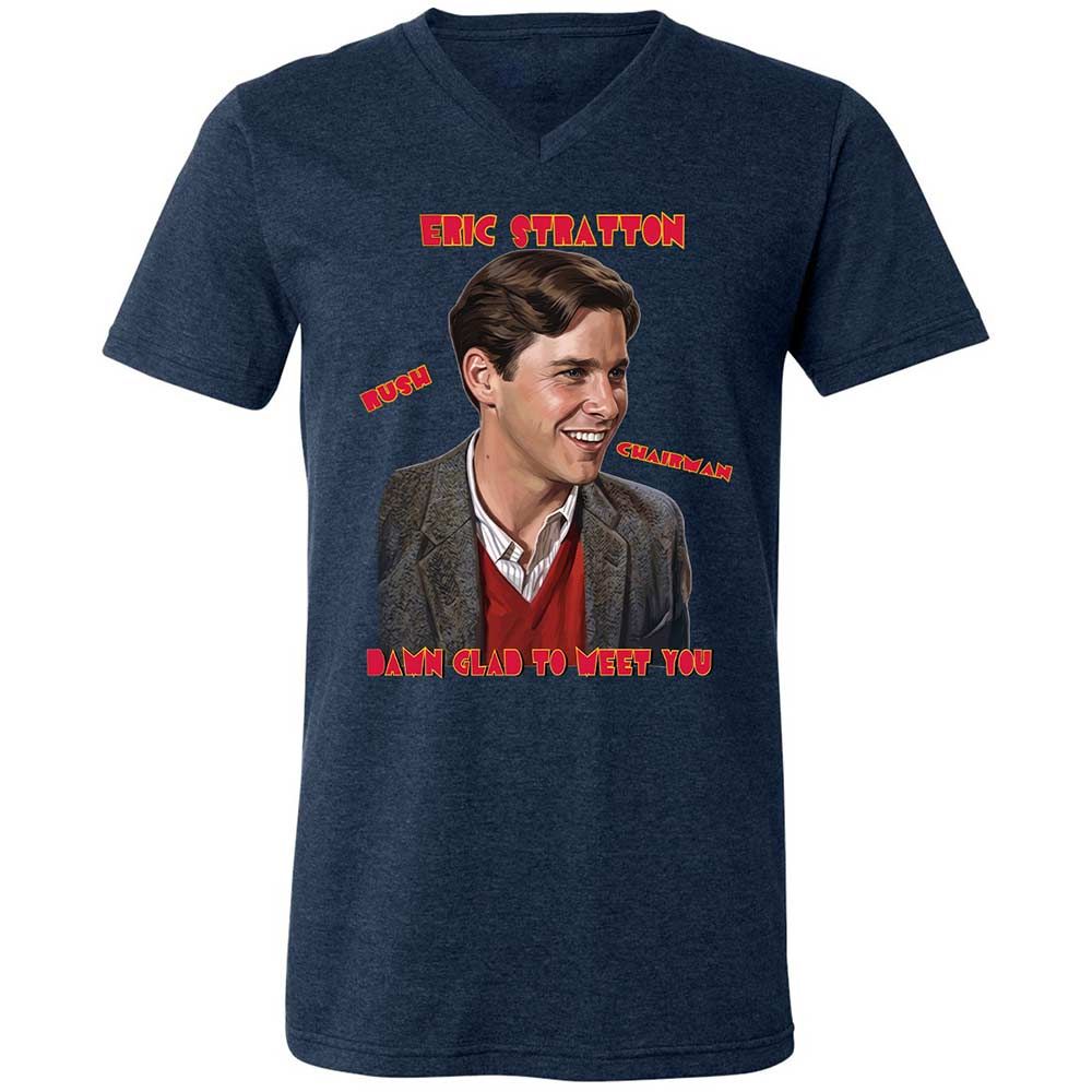 Unisex V-Neck T-Shirt - SM8J7LJV - Heather Navy - 3
