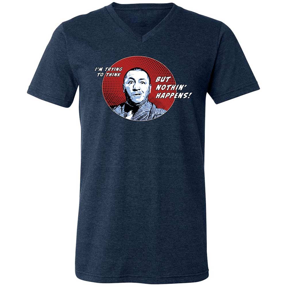 Unisex V-Neck T-Shirt - H1FD9RQW - Heather Navy - 3