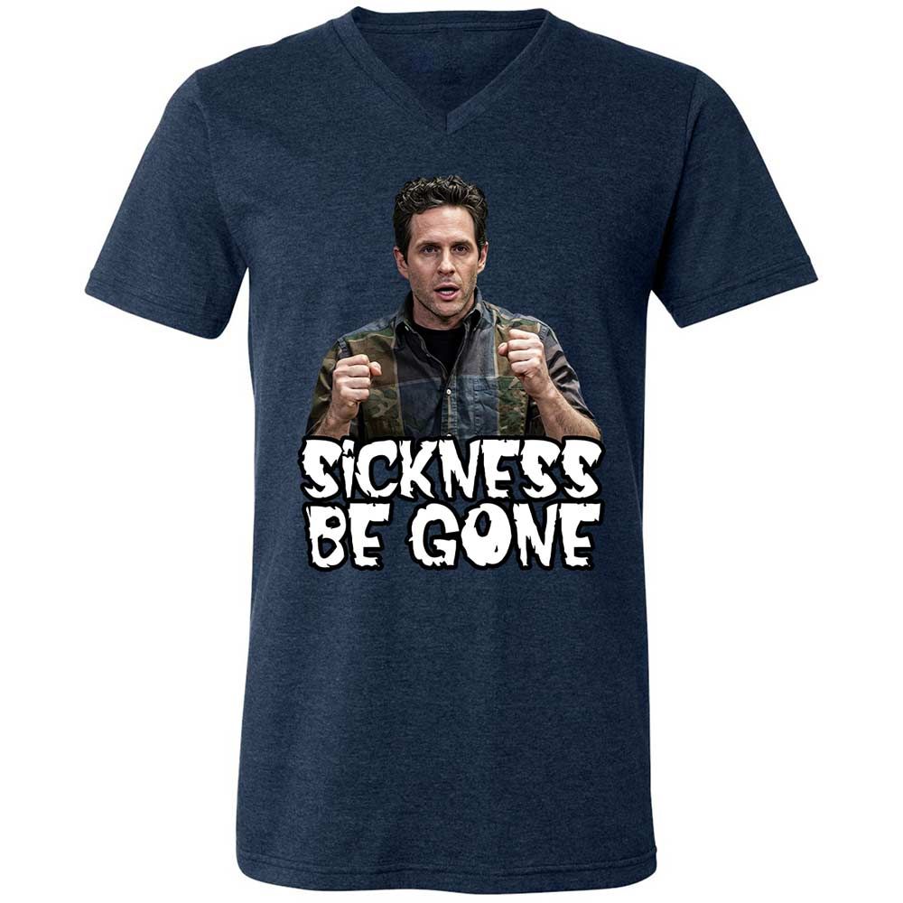 Unisex V-Neck T-Shirt - 5QDSN4E9 - Heather Navy - 3