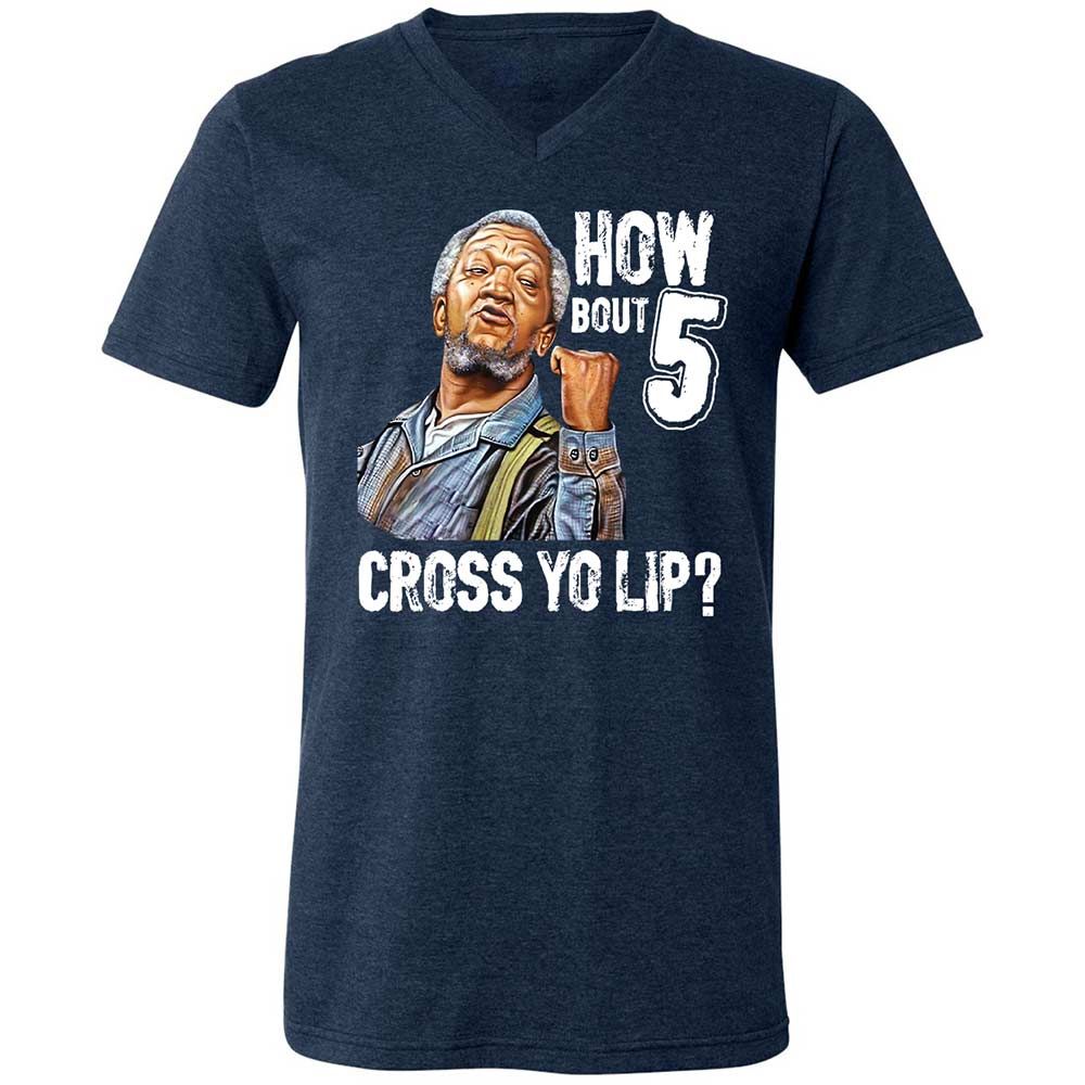 How bout 5 cross yo lip - Heather Navy - 3