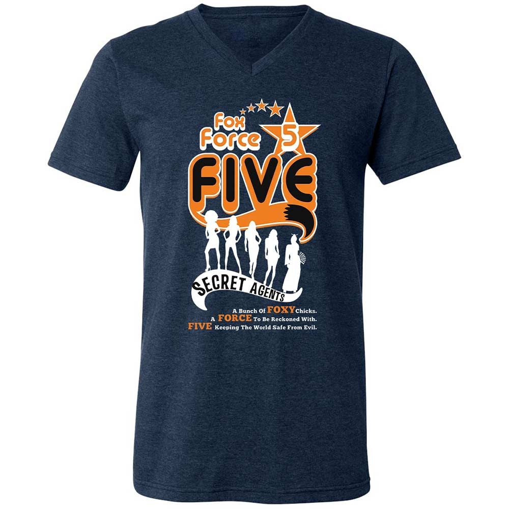 Unisex V-Neck T-Shirt - 9YKE8C3D - Heather Navy - 3