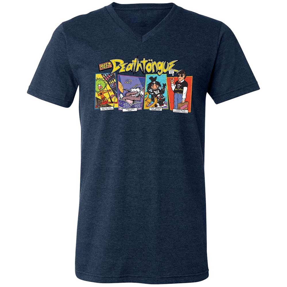 Unisex V-Neck T-Shirt - G6F9M4P6 - Heather Navy - 3