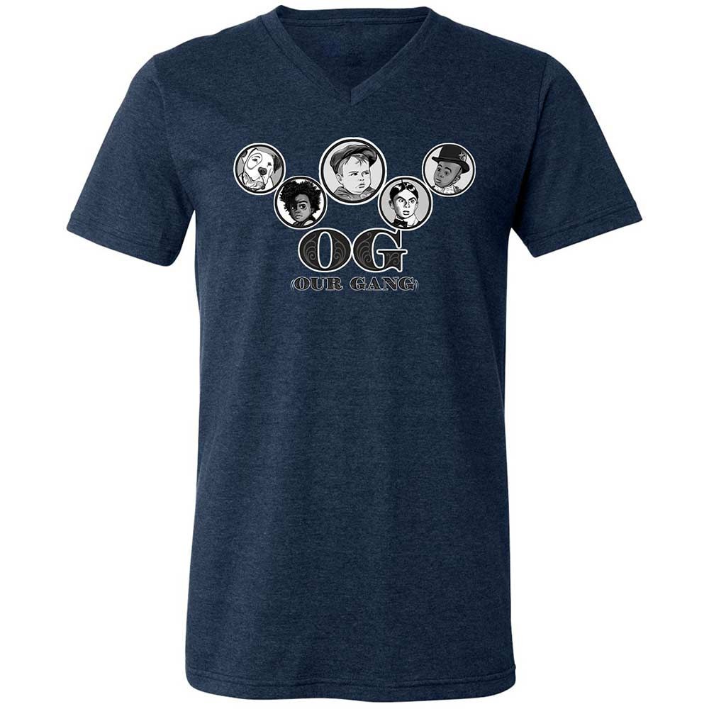 Unisex V-Neck T-Shirt - ZN5L1U2Q - Heather Navy - 3