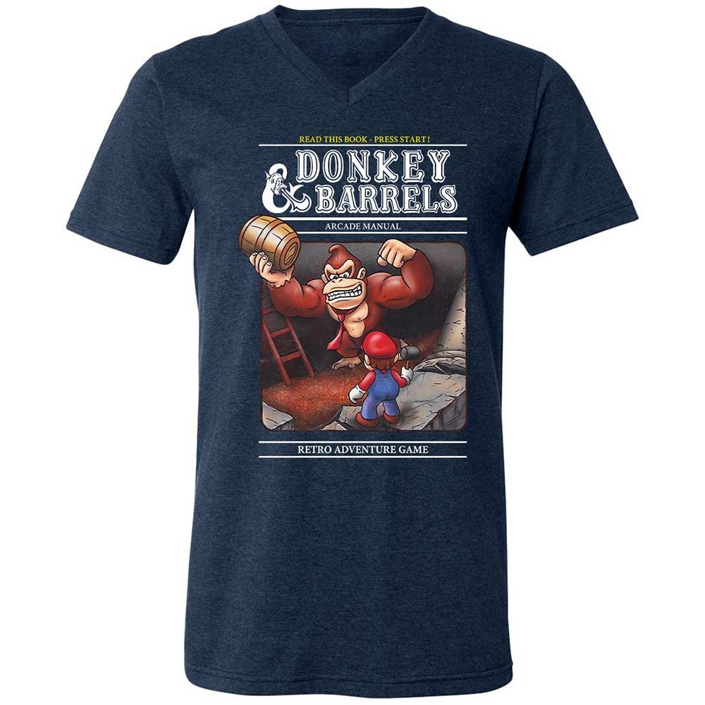 Unisex V-Neck T-Shirt - BPNR5HBT - Heather Navy - 3