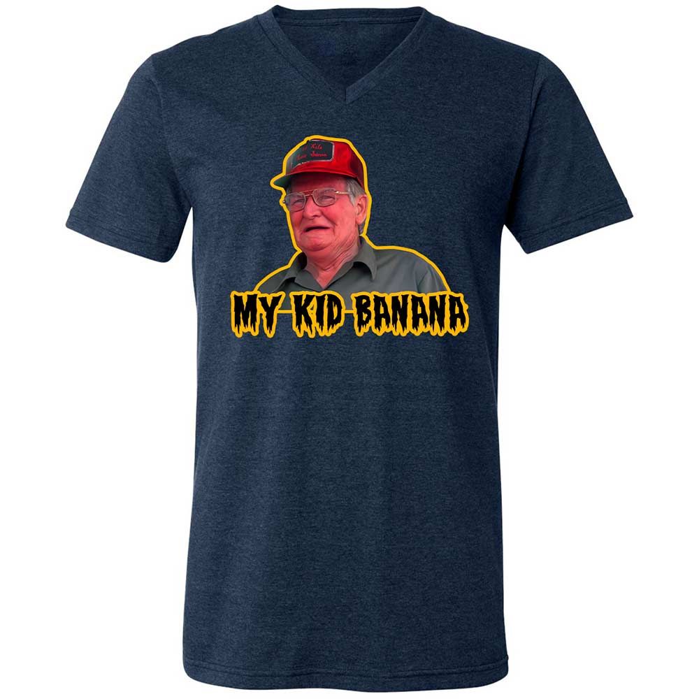Unisex V-Neck T-Shirt - 1UWFVWZC - Heather Navy - 3