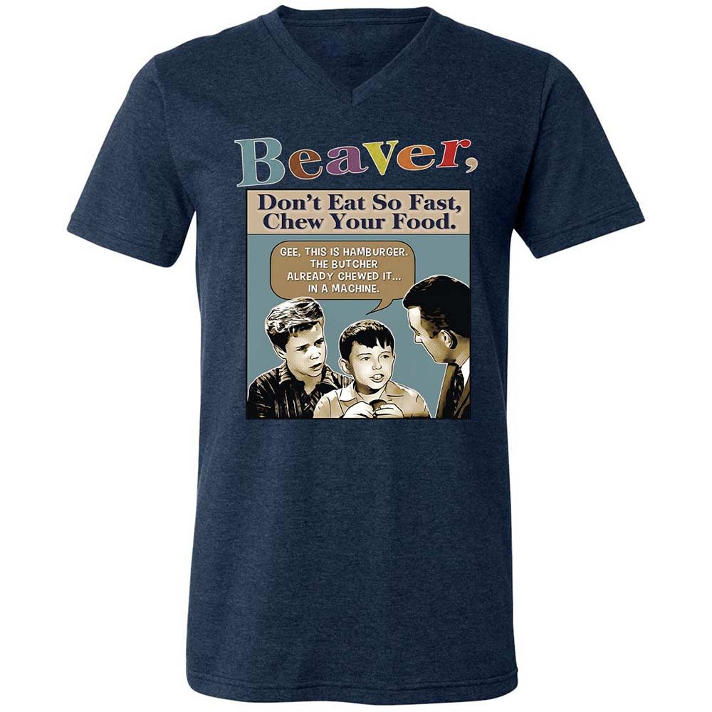Unisex V-Neck T-Shirt - P4D9LL38 - Heather Navy - 3