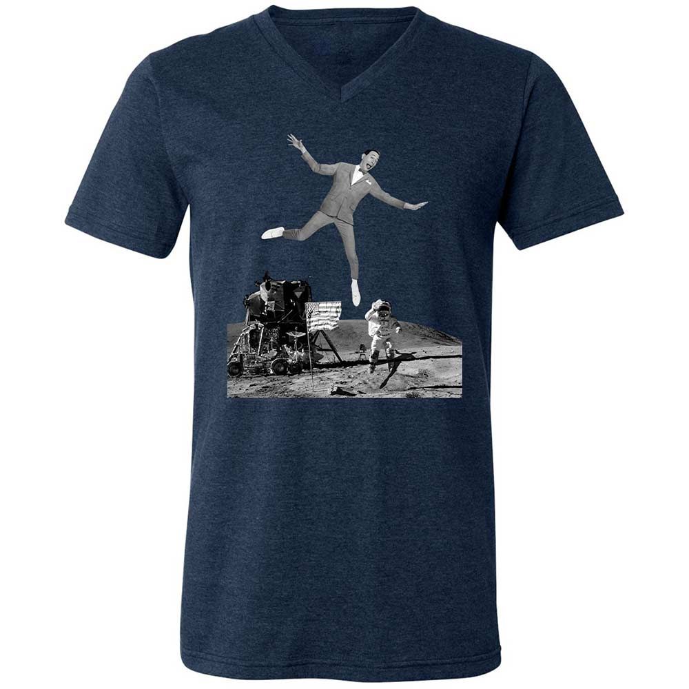Unisex V-Neck T-Shirt - B3YWWST6 - Heather Navy - 3