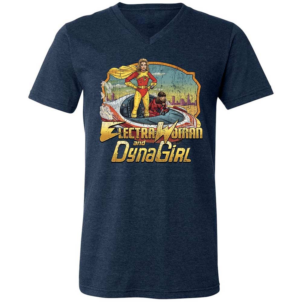 Unisex V-Neck T-Shirt - YE4TCBSK - Heather Navy - 3