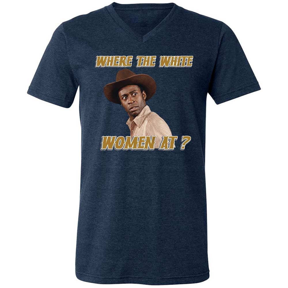 Unisex V-Neck T-Shirt - FYGNUFSF - Heather Navy - 3