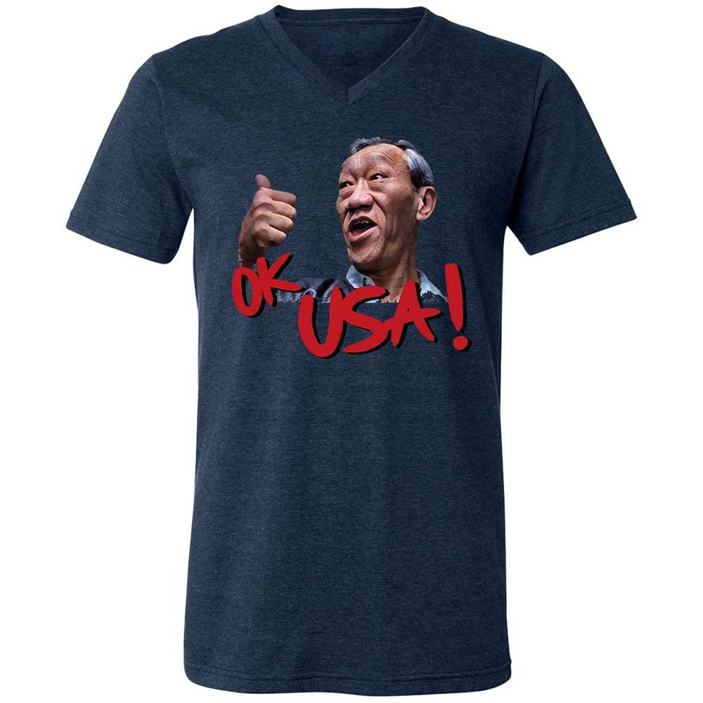 Unisex V-Neck T-Shirt - 9HQ15ZQ8 - Heather Navy - 3