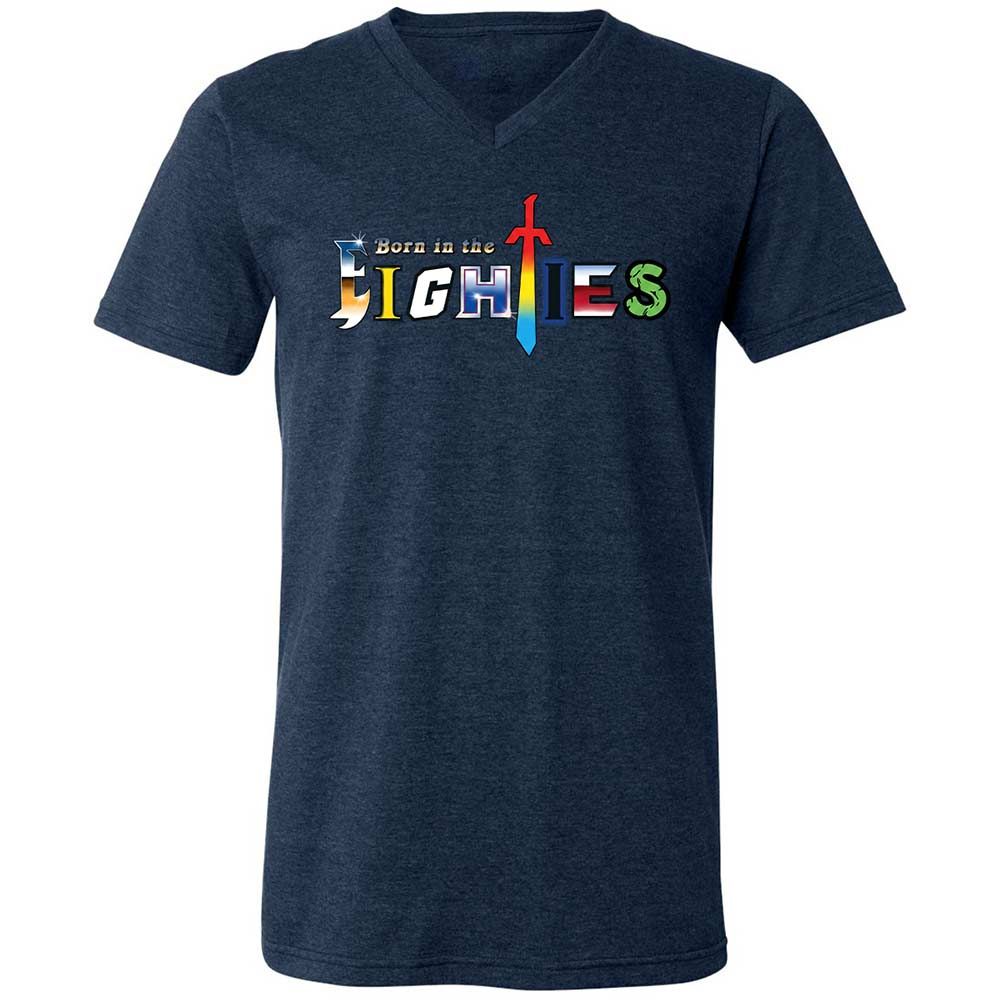 Unisex V-Neck T-Shirt - KYNKF3H1 - Heather Navy - 3