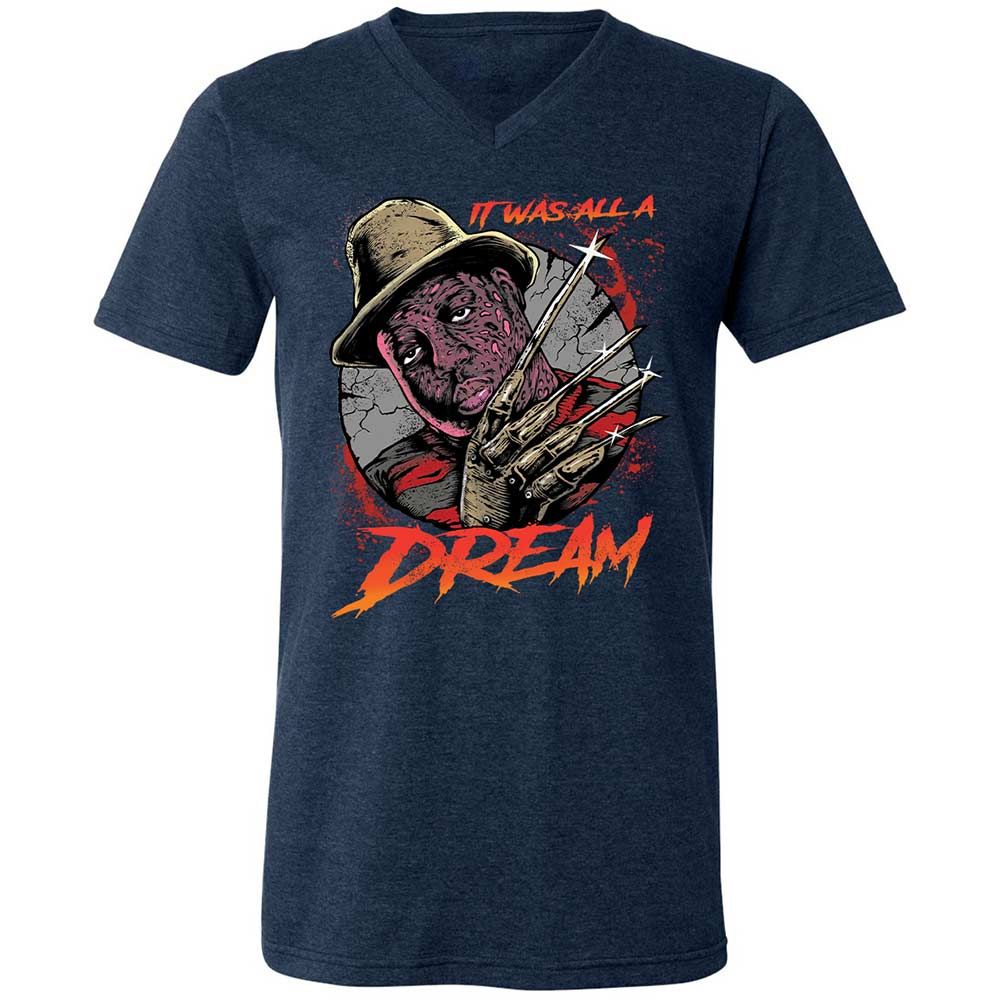 Unisex V-Neck T-Shirt - BNMLGRM8 - Heather Navy - 3