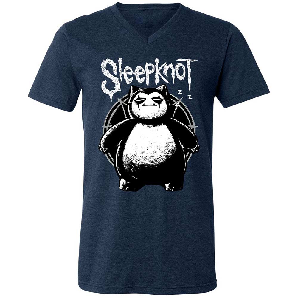 Unisex V-Neck T-Shirt - GTAAJ3J8 - Heather Navy - 3