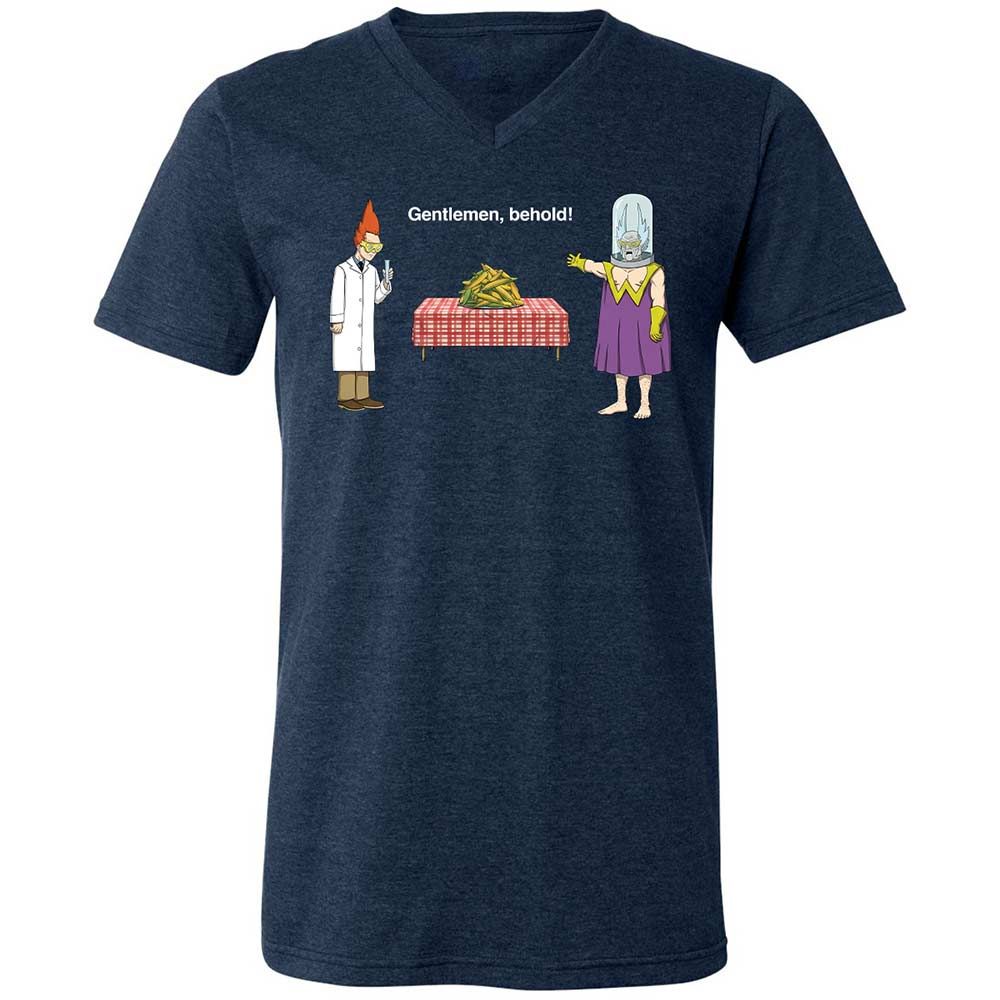 Unisex V-Neck T-Shirt - 98AY116B - Heather Navy - 3
