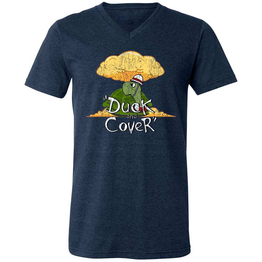 Unisex V-Neck T-Shirt - 36XJ19J9 - Heather Navy - 3