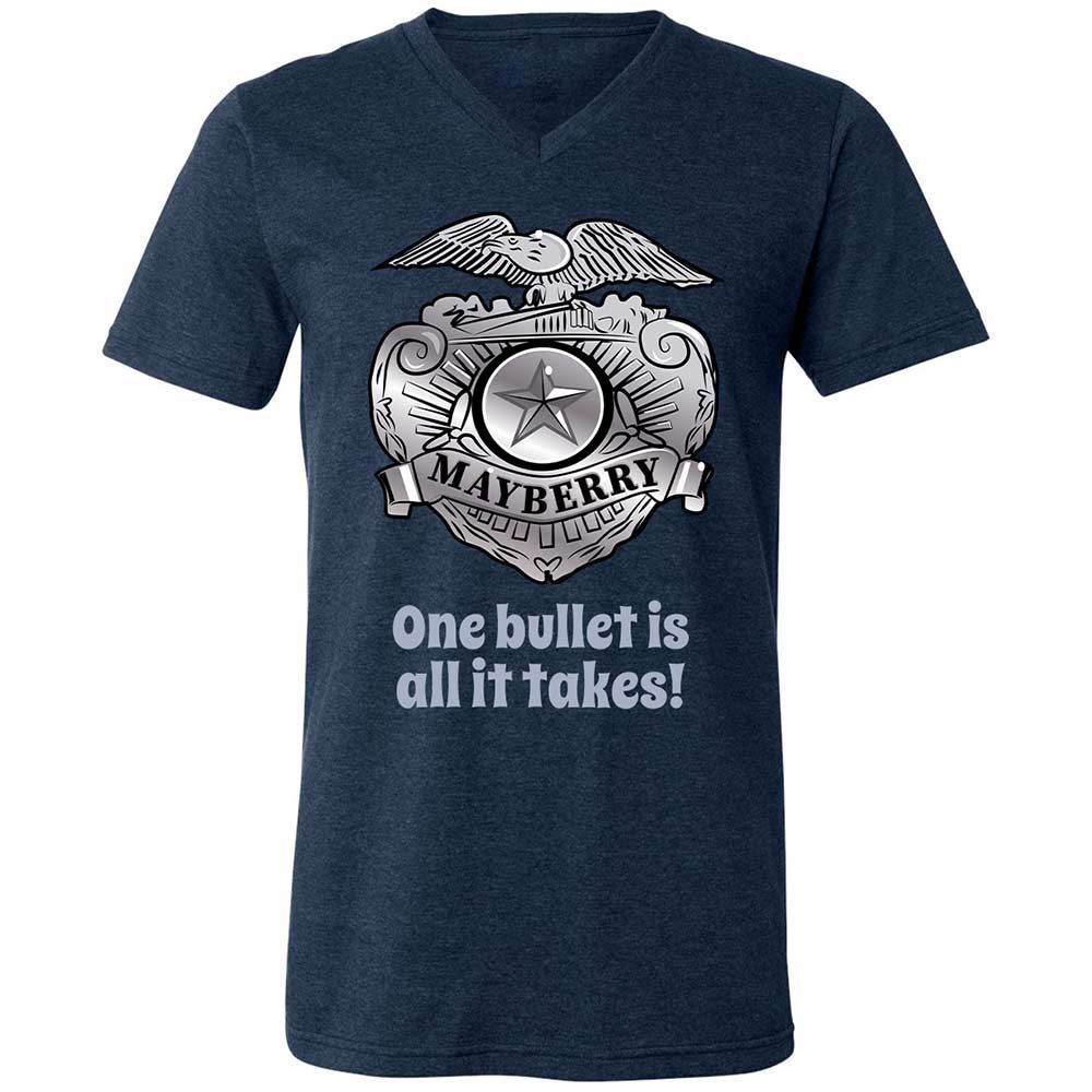 Unisex V-Neck T-Shirt - S3N4JZDA - Heather Navy - 3