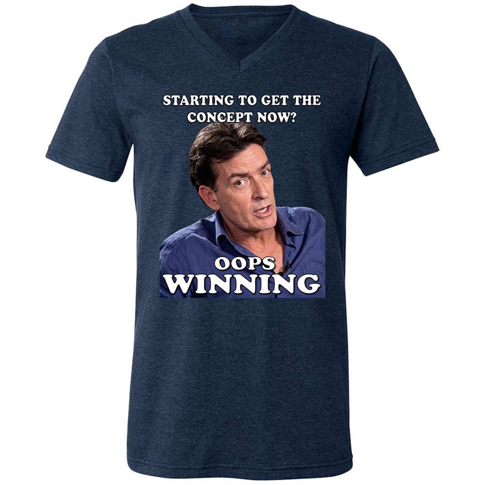 Unisex V-Neck T-Shirt - X9QUSTV5 - Heather Navy - 3