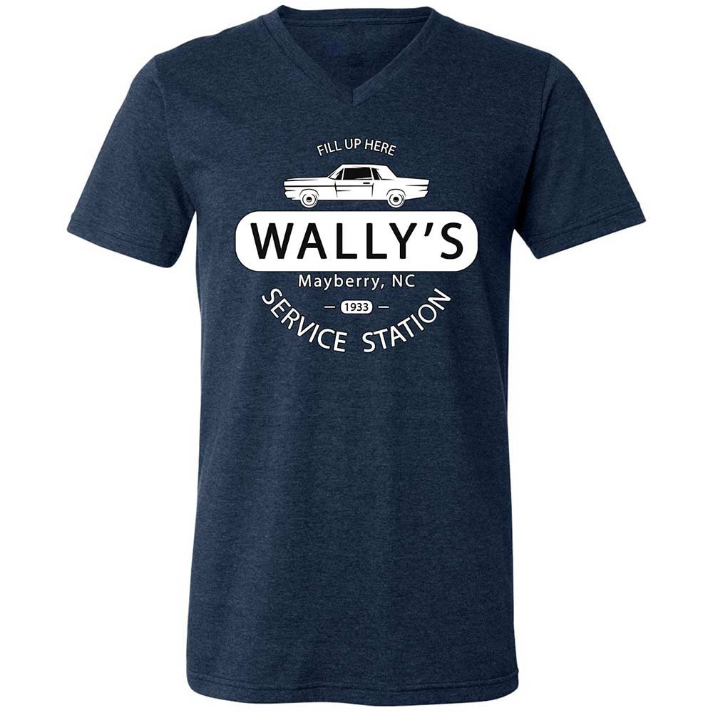 Unisex V-Neck T-Shirt - J6TYQHJC - Heather Navy - 3