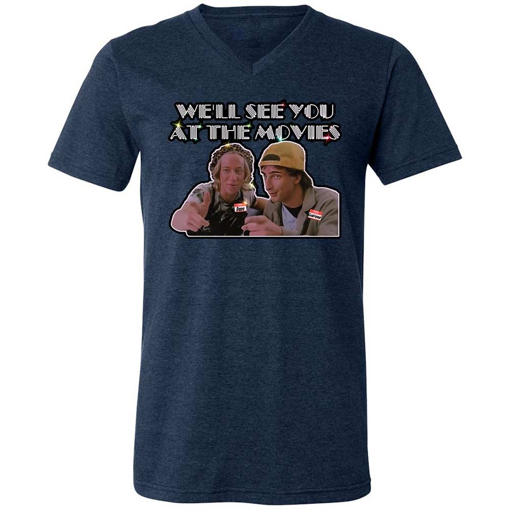 Unisex V-Neck T-Shirt - NZAJ9W88 - Heather Navy - 3