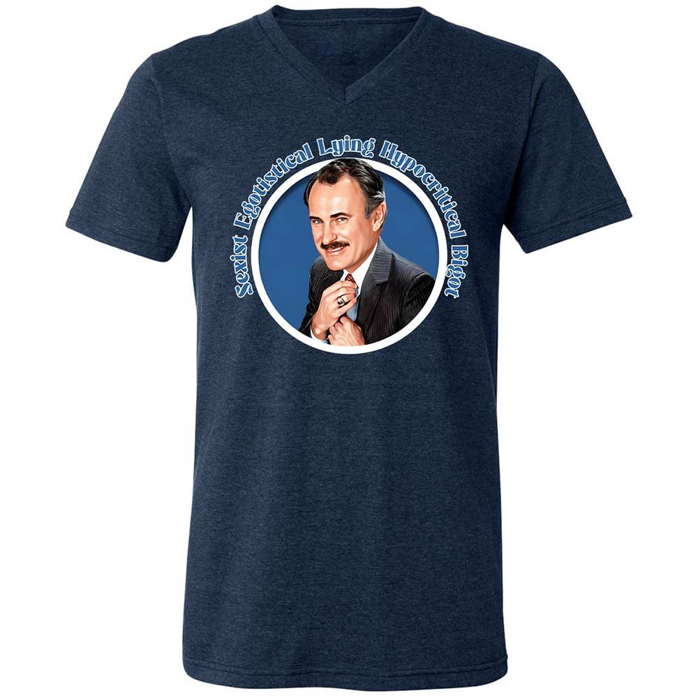 Unisex V-Neck T-Shirt - 8JRC4HQH - Heather Navy - 3