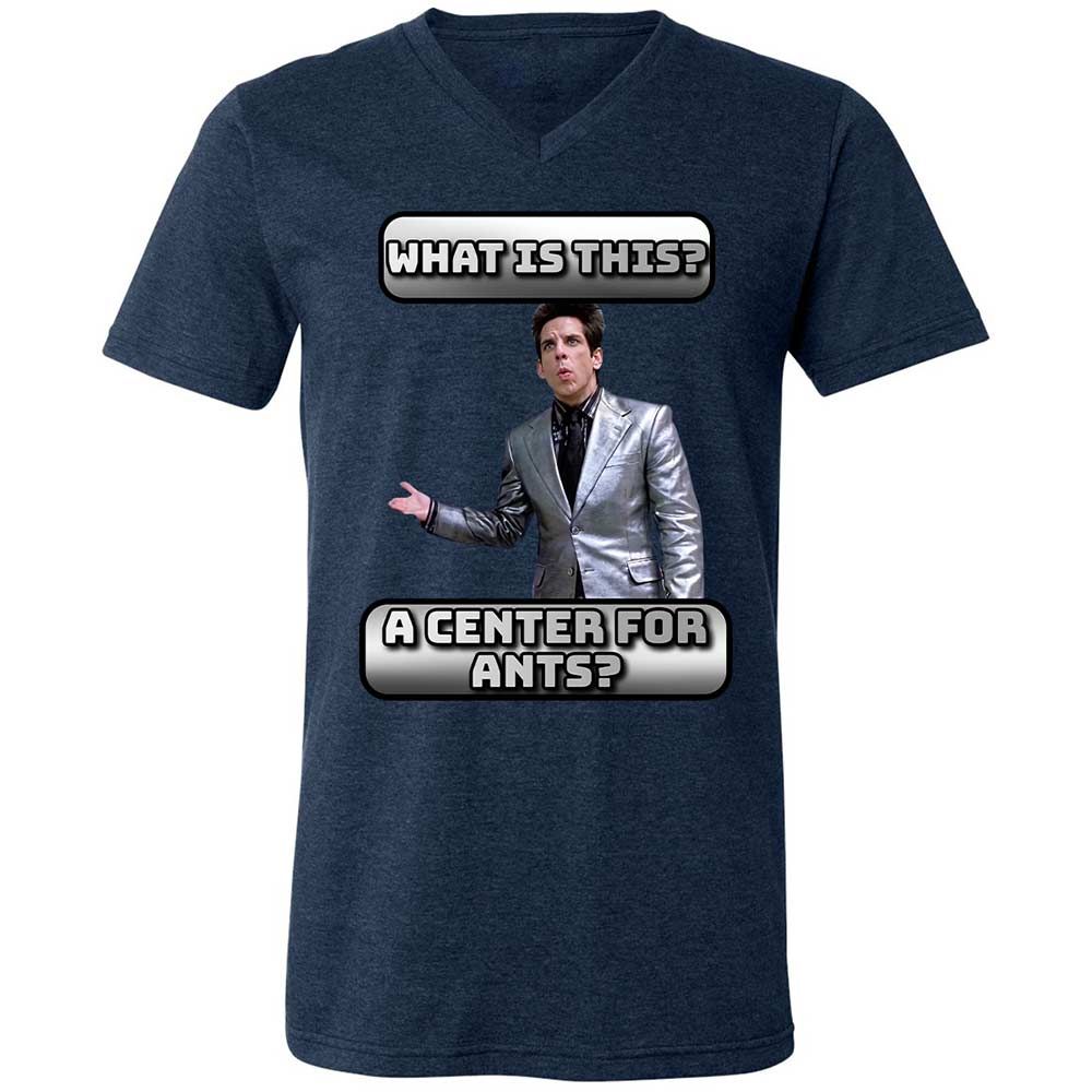 Unisex V-Neck T-Shirt - FKSFQMZ8 - Heather Navy - 3