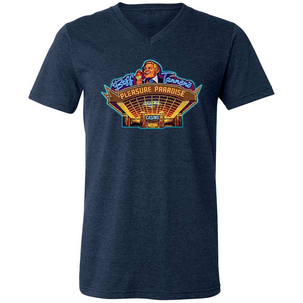 Unisex V-Neck T-Shirt - 4ABQP2TD - Heather Navy - 3
