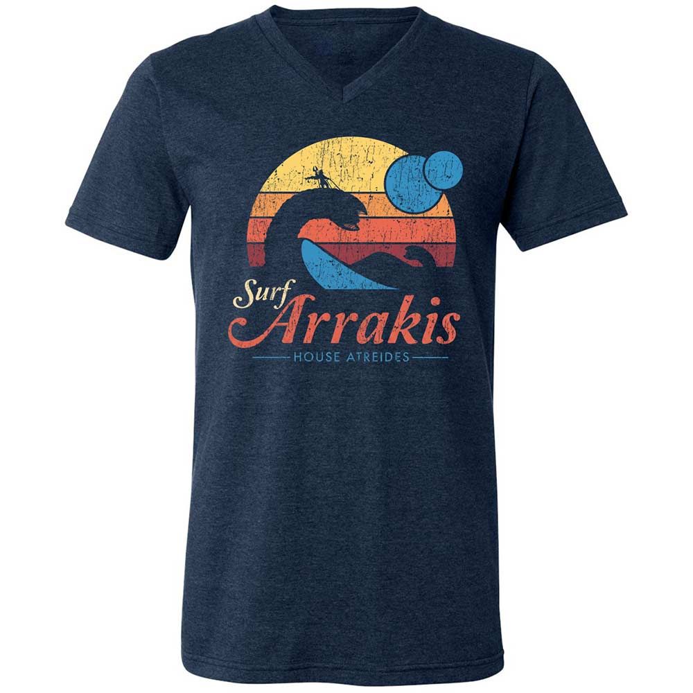 Unisex V-Neck T-Shirt - R8HHV14L - Heather Navy - 3