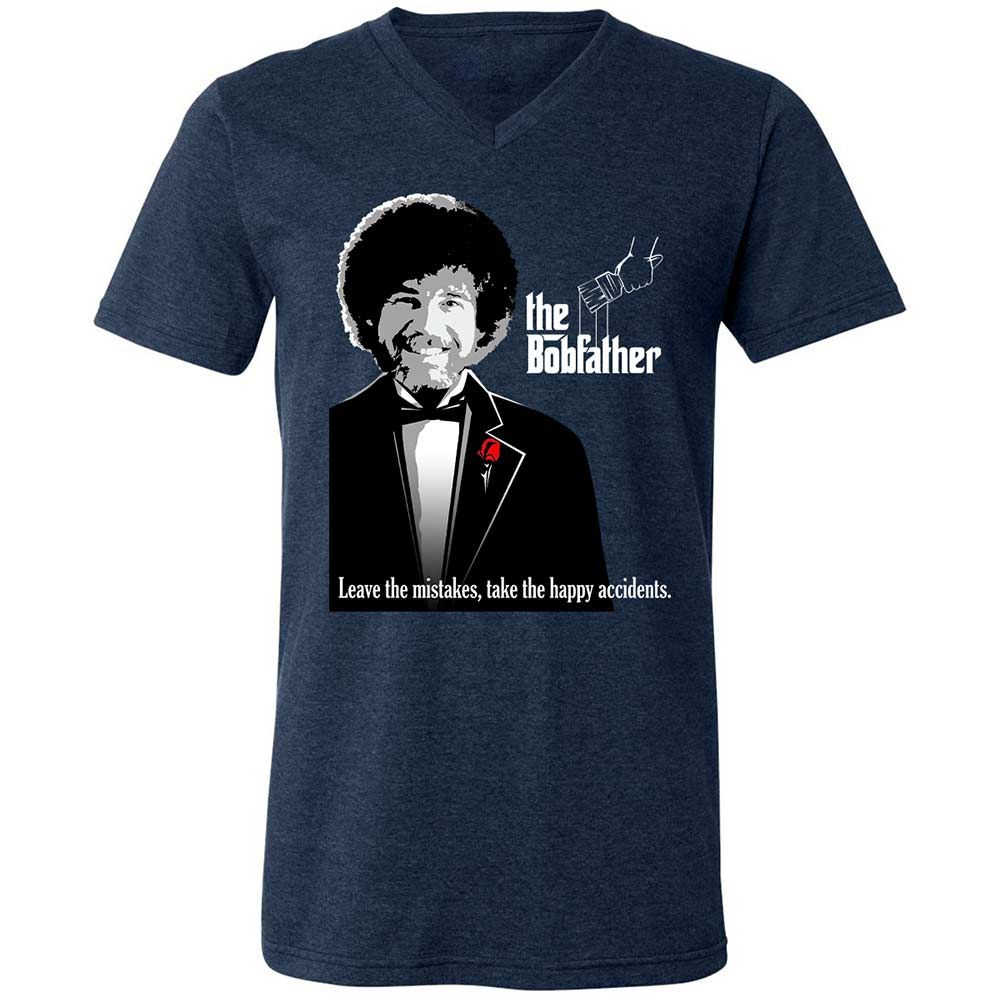 Unisex V-Neck T-Shirt - 7K6NTHNK - Heather Navy - 3