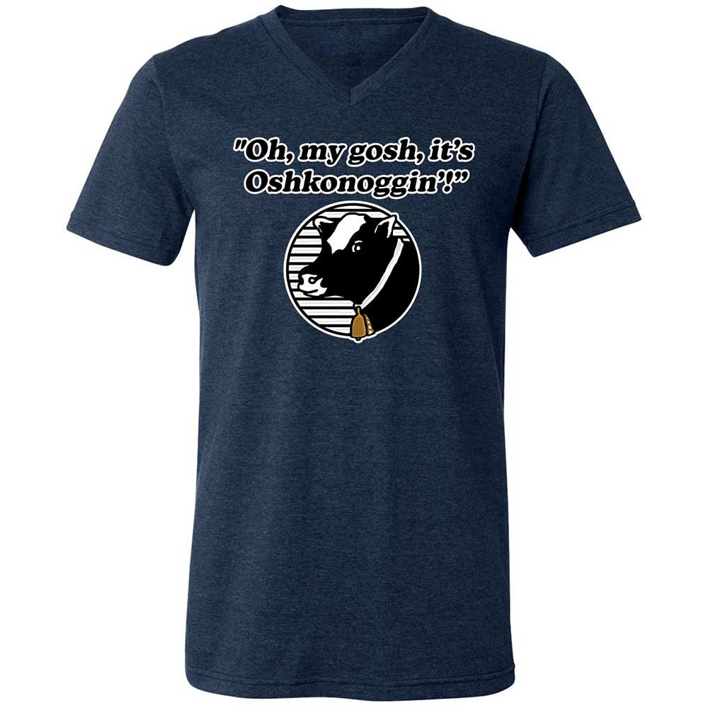 Unisex V-Neck T-Shirt - 1P4VD1AQ - Heather Navy - 3