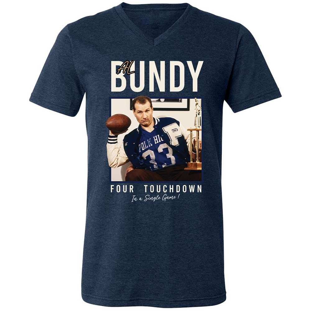 Unisex V-Neck T-Shirt - 285UR1SQ - Heather Navy - 3