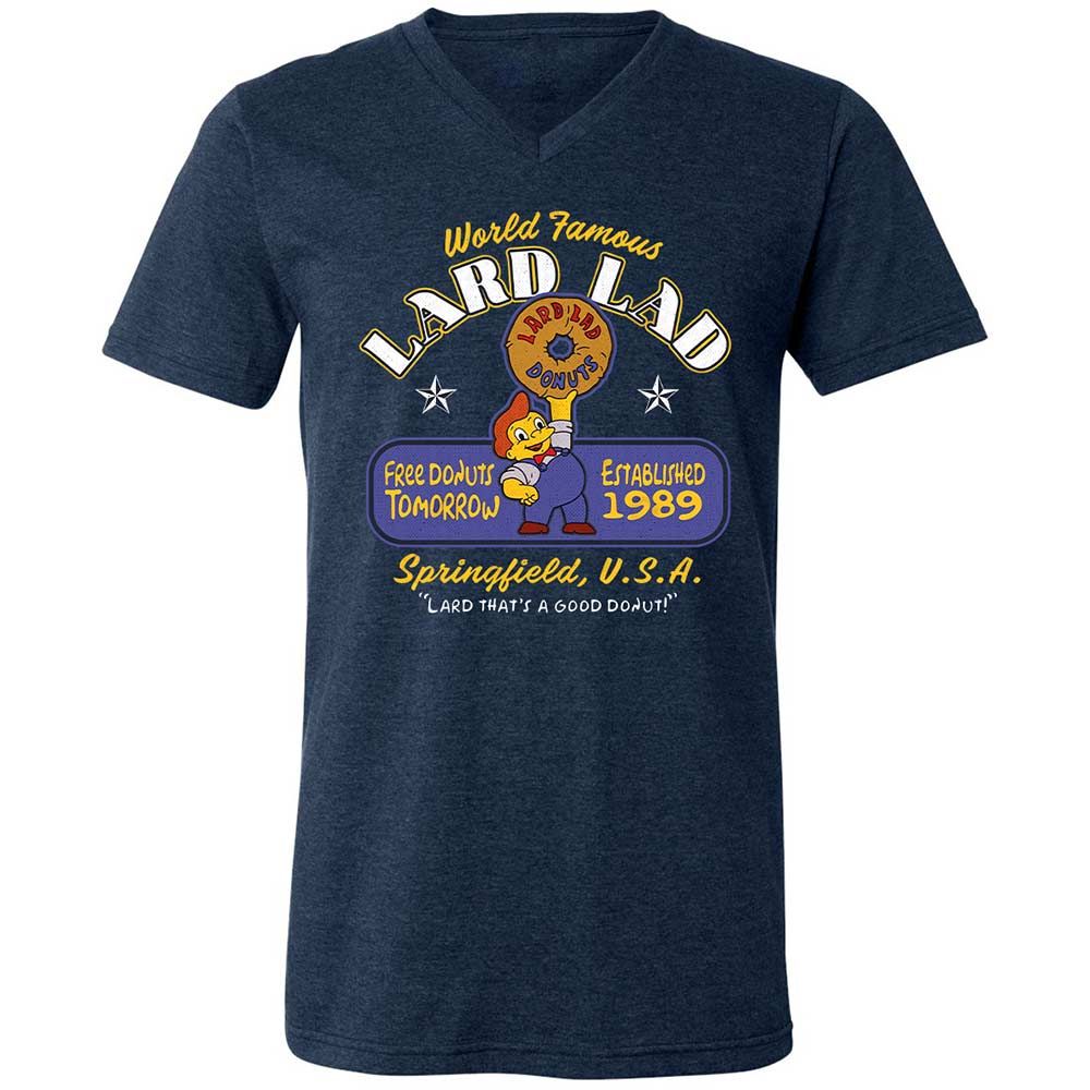 Unisex V-Neck T-Shirt - Y7LG7PQW - Heather Navy - 3