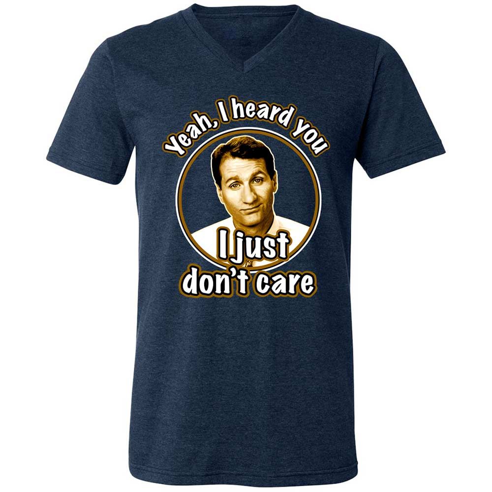 Unisex V-Neck T-Shirt - QQF6A3GS - Heather Navy - 3