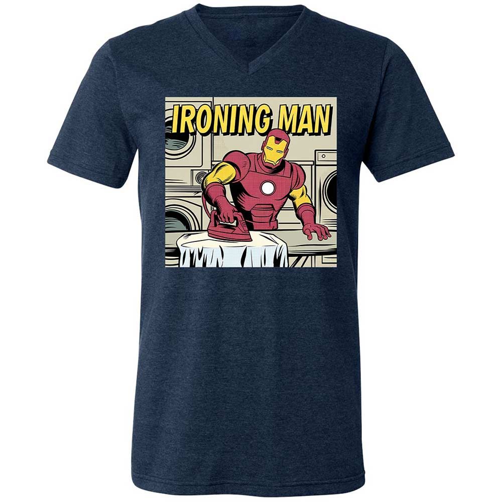 Unisex V-Neck T-Shirt - UT931KRA - Heather Navy - 3