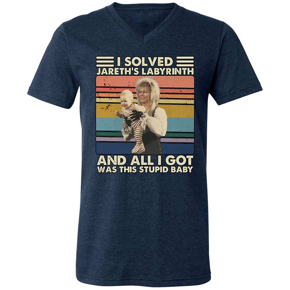 Unisex V-Neck T-Shirt - BZP1K3J1 - Heather Navy - 3