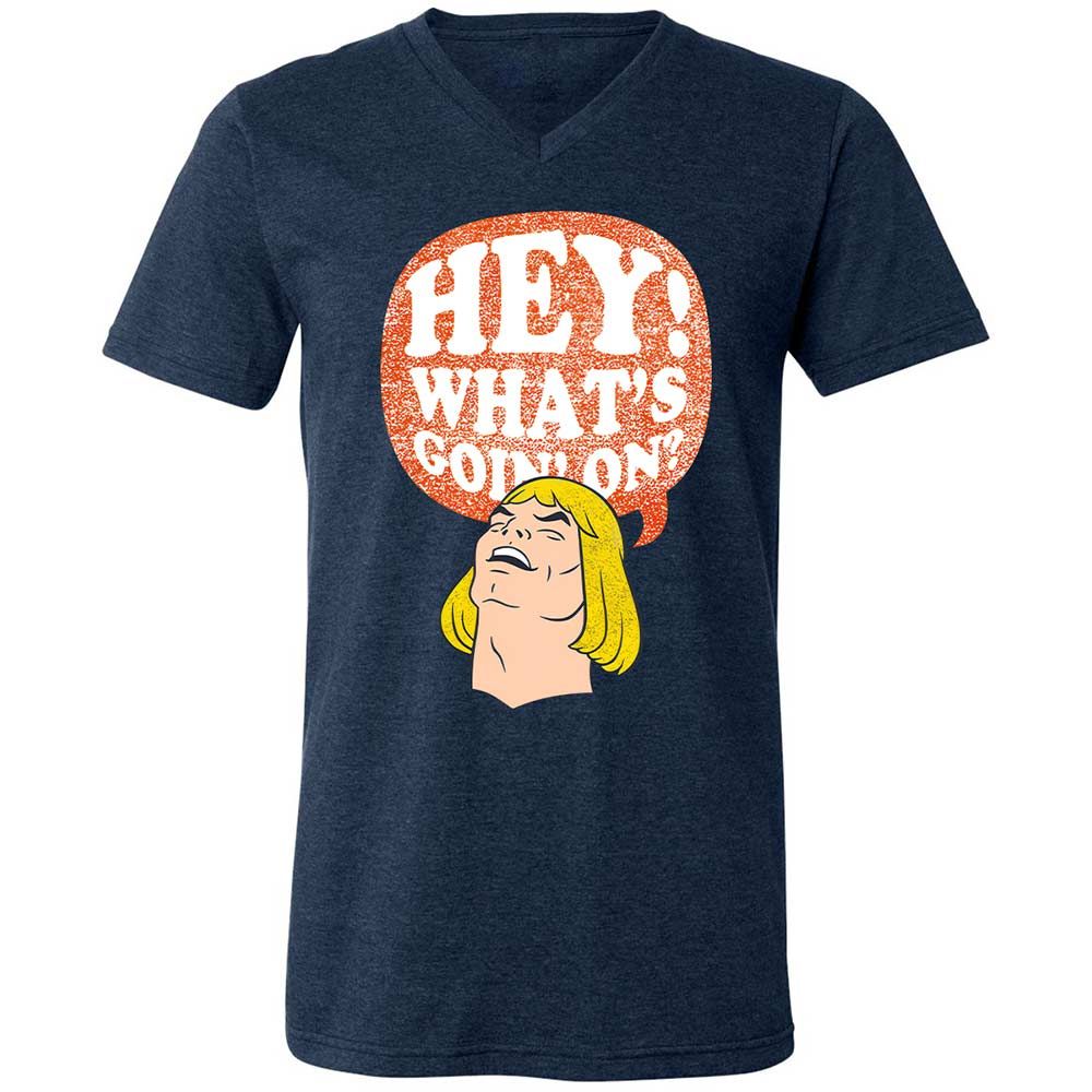 Unisex V-Neck T-Shirt - 3V86KA6E - Heather Navy - 3