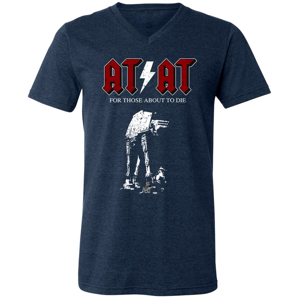 Unisex V-Neck T-Shirt - 71RTAAZU - Heather Navy - 3