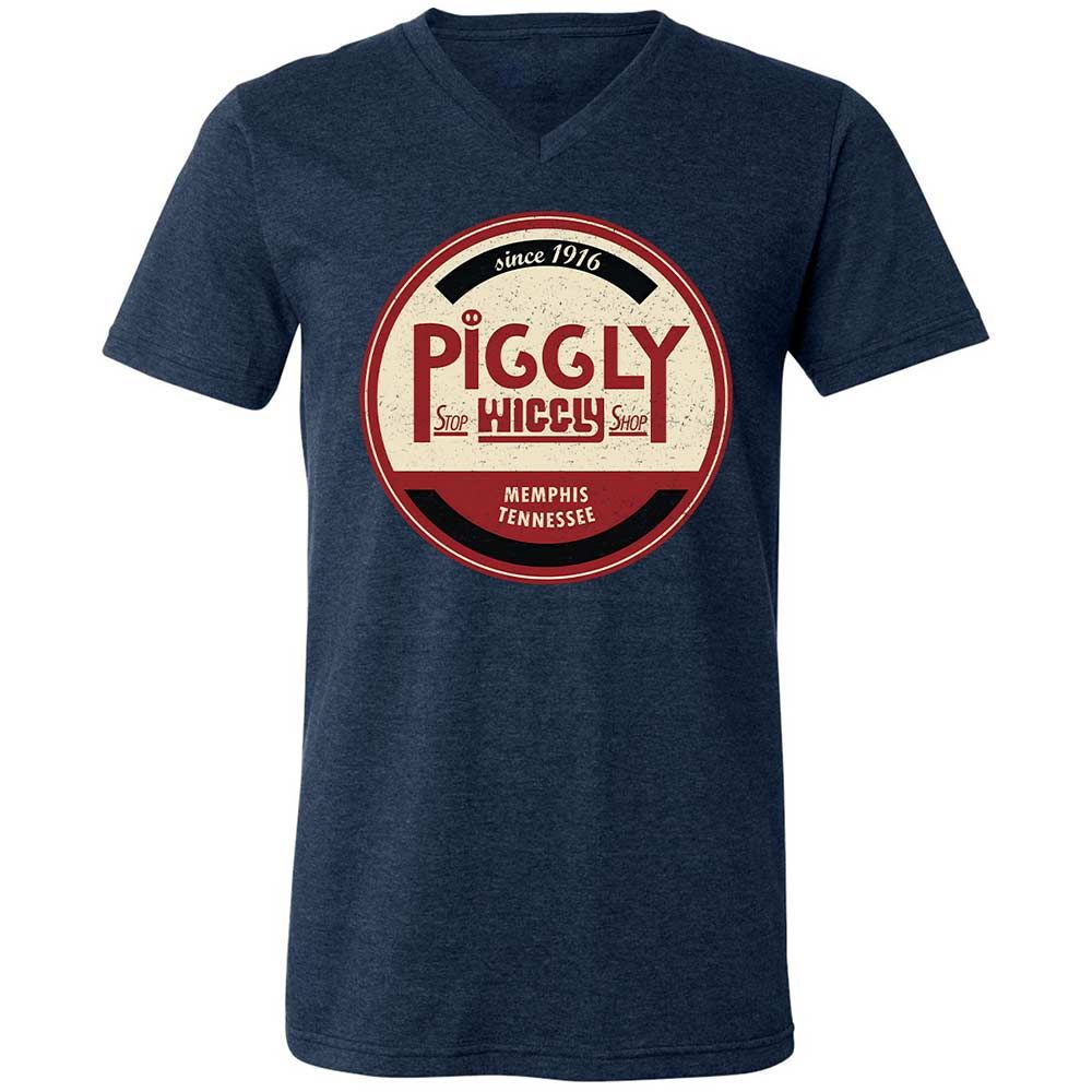 Unisex V-Neck T-Shirt - D22QG6GA - Heather Navy - 3