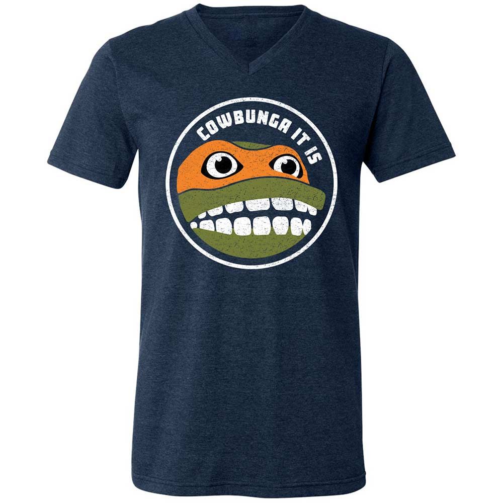 Unisex V-Neck T-Shirt - 7FSP8CW6 - Heather Navy - 3