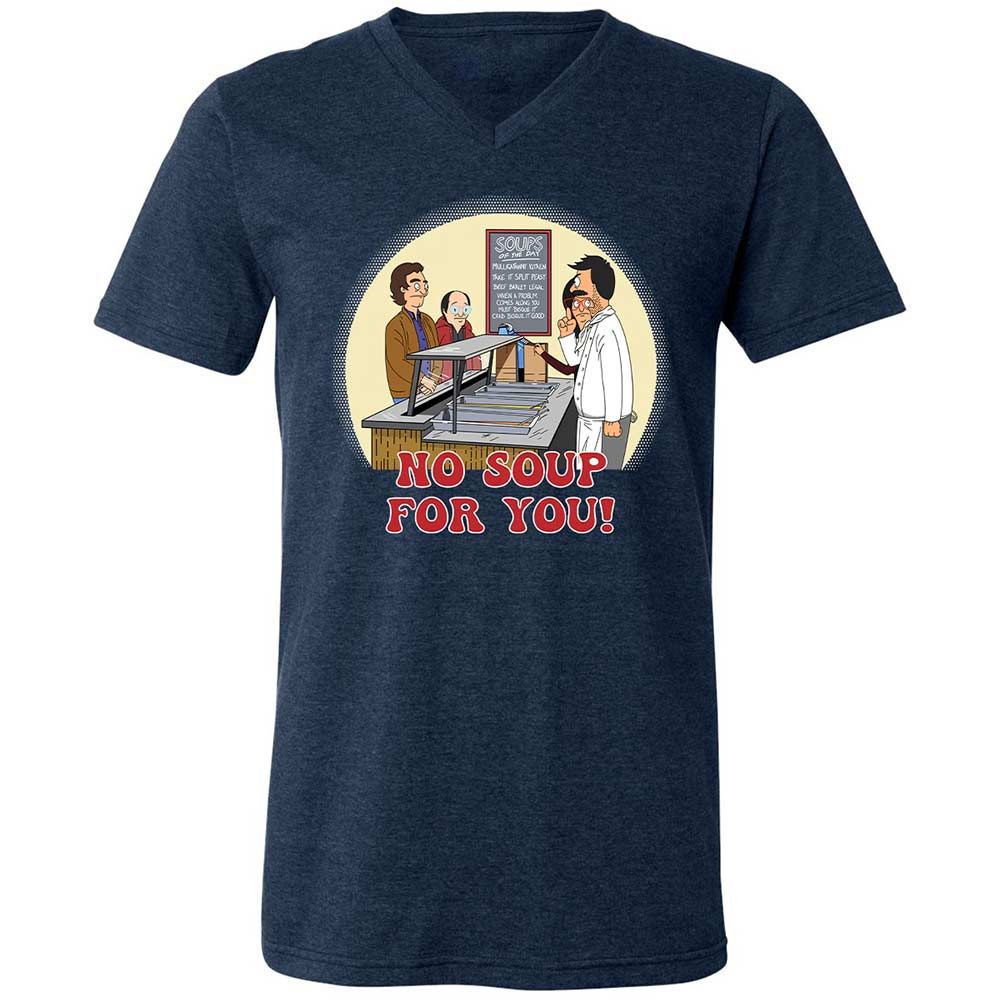 Unisex V-Neck T-Shirt - AUPJY7WC - Heather Navy - 3