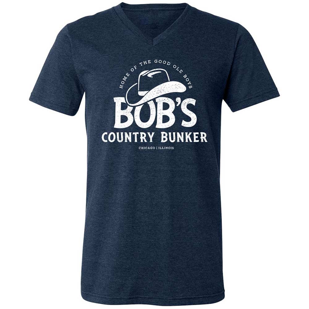 Unisex V-Neck T-Shirt - CMCDEP65 - Heather Navy - 3