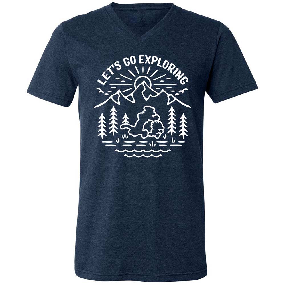 Unisex V-Neck T-Shirt - GEE99RSA - Heather Navy - 3