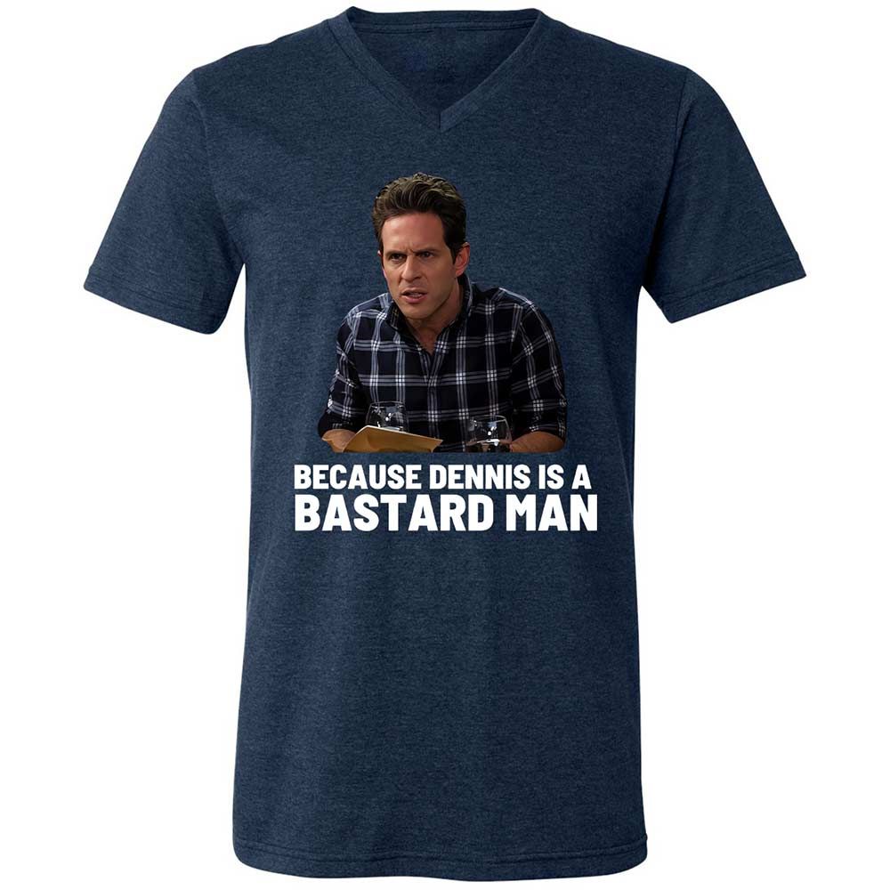 Unisex V-Neck T-Shirt - 2BV5YD9Z - Heather Navy - 3