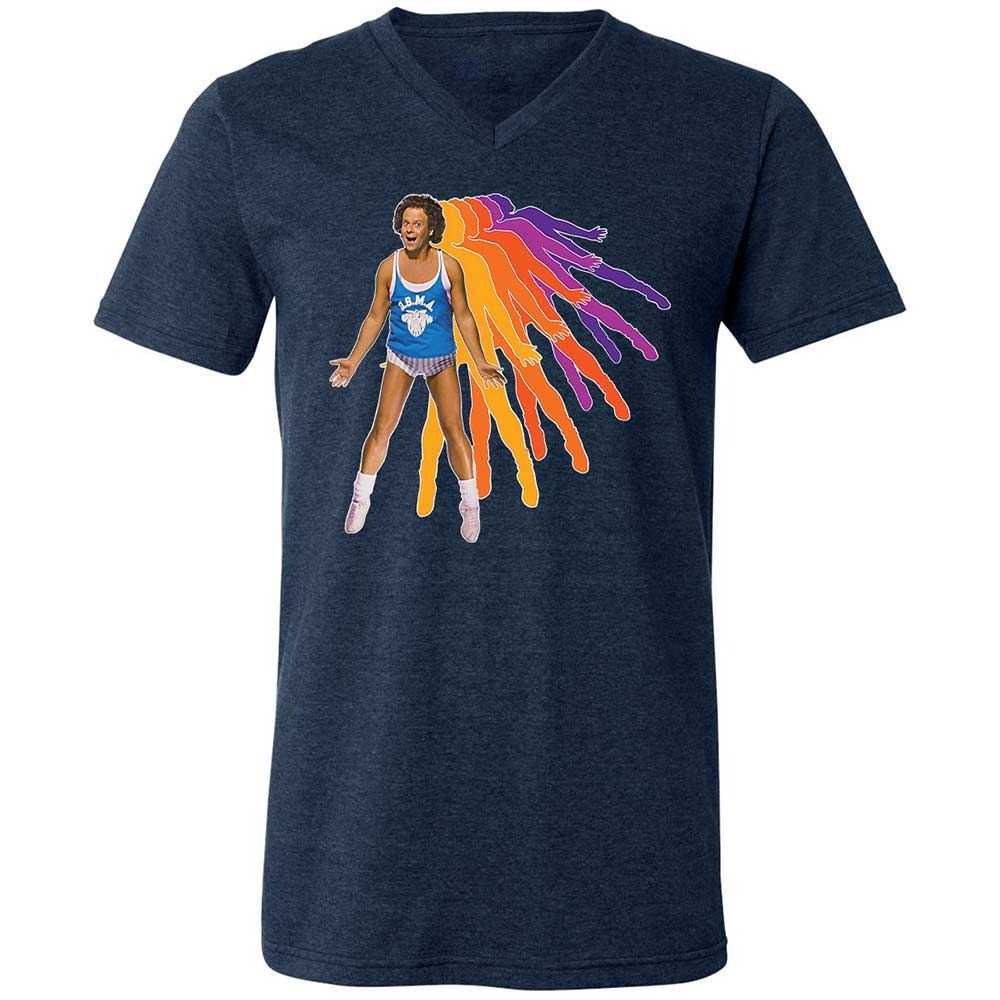 Unisex V-Neck T-Shirt - 5F4PRZ85 - Heather Navy - 3