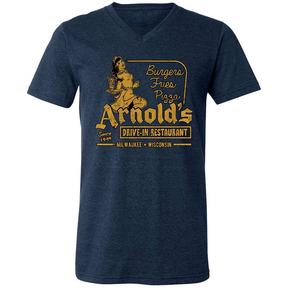 Unisex V-Neck T-Shirt - FBBYRD4L - Heather Navy - 3
