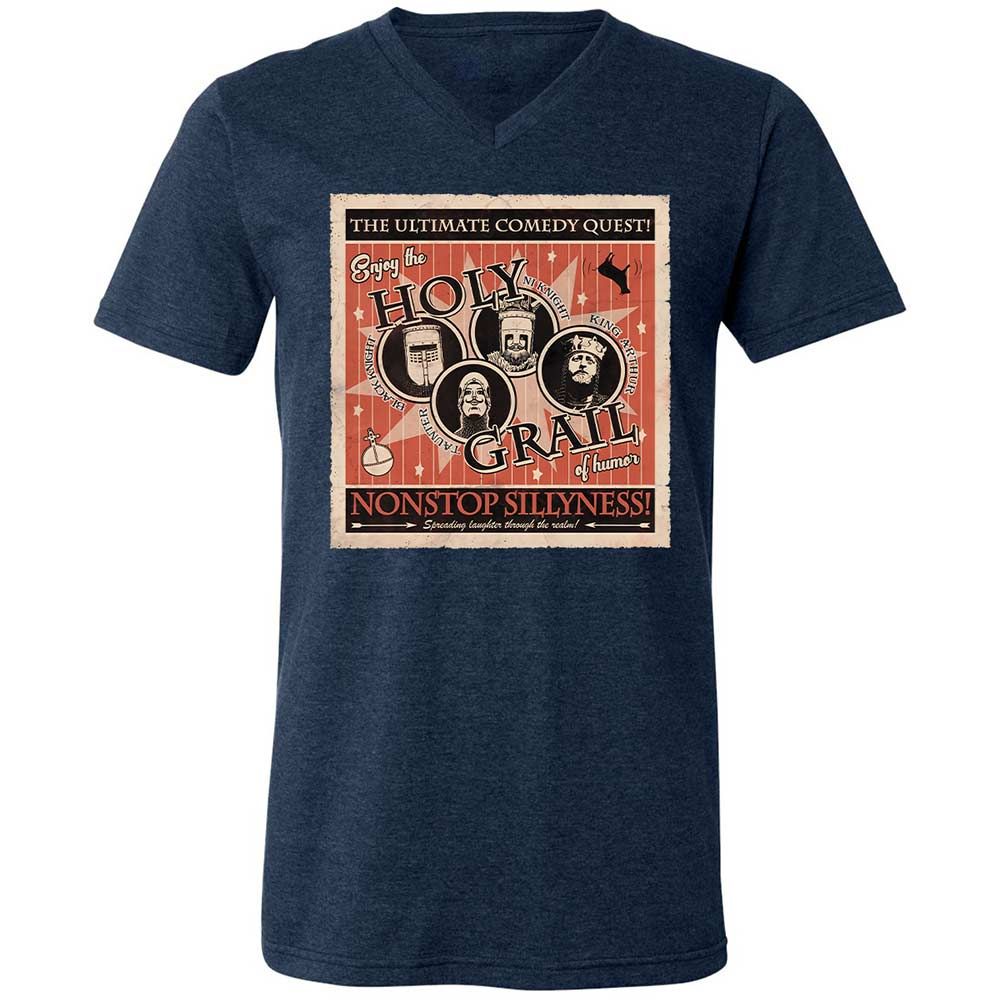 Unisex V-Neck T-Shirt - WCD7Z3N3 - Heather Navy - 3