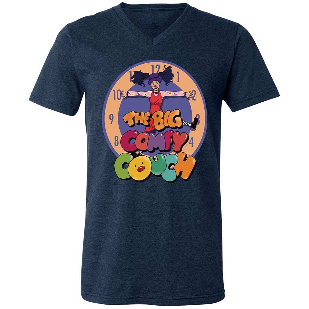 Unisex V-Neck T-Shirt - ZJXEPVL1 - Heather Navy - 3